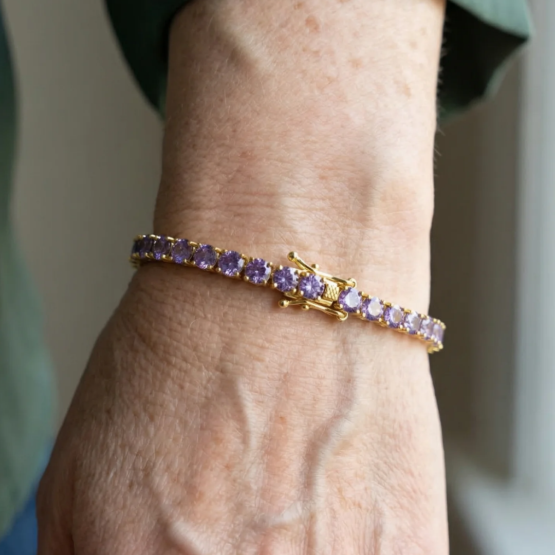 Amethyst Tennis Bracelet (Gold)