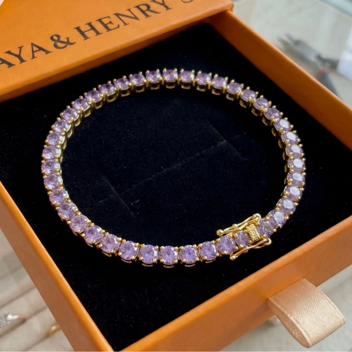 Amethyst Tennis Bracelet (Gold)