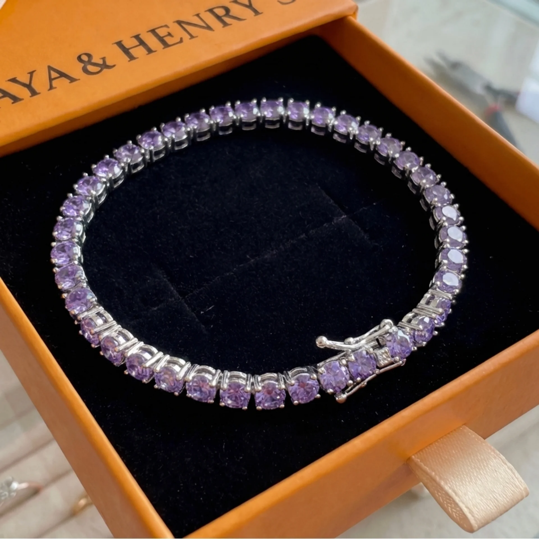 Amethyst Tennis Bracelet (Gold)