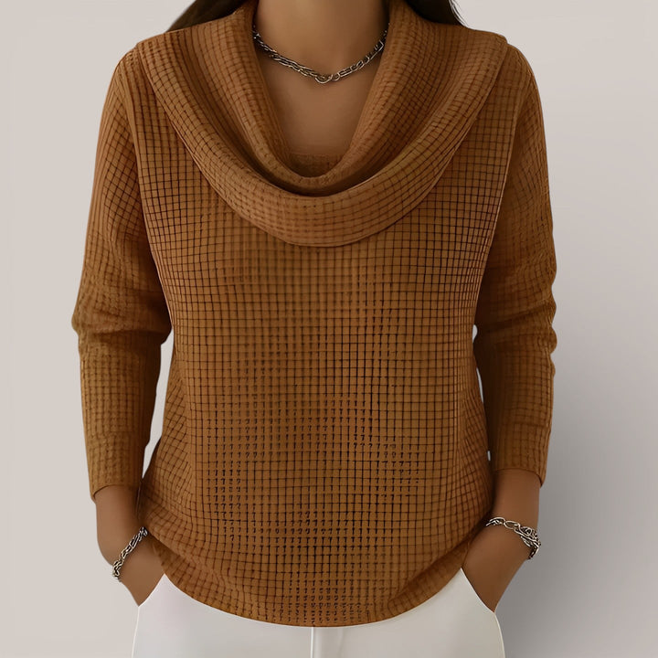 Francine | Waffle Knit Cowl Neck Jumper