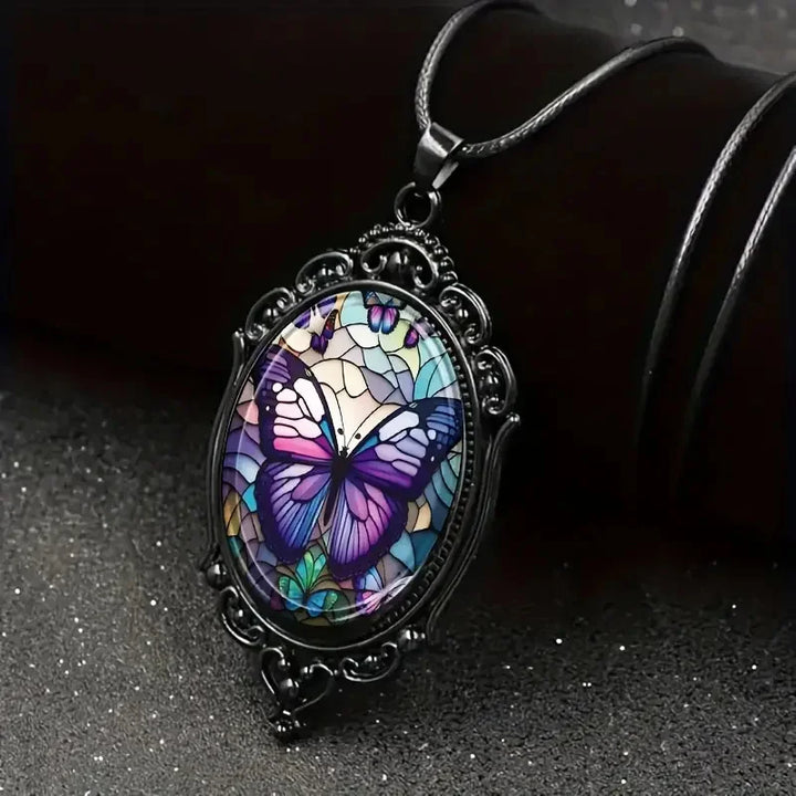 Luminous Butterfly Cameo Necklace