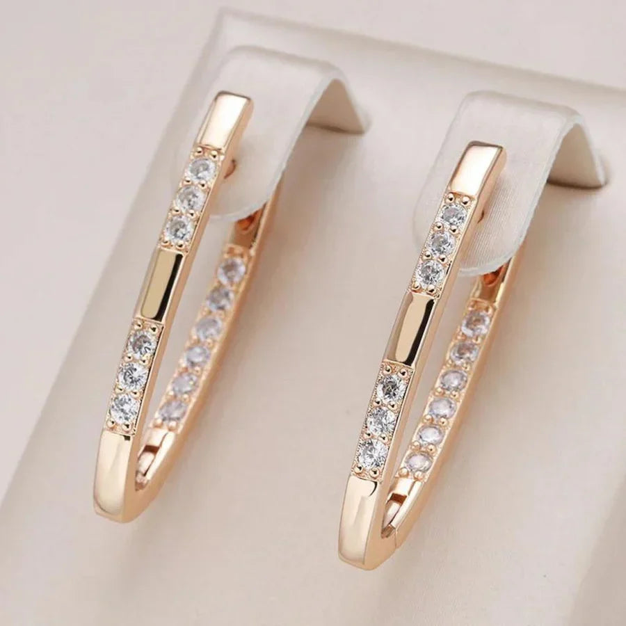 Exquisite Zirconia Earrings (Gold)