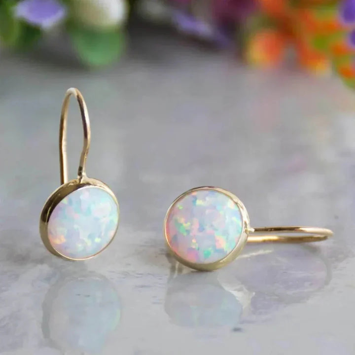 Antique Opal Glow Earrings (Gold)