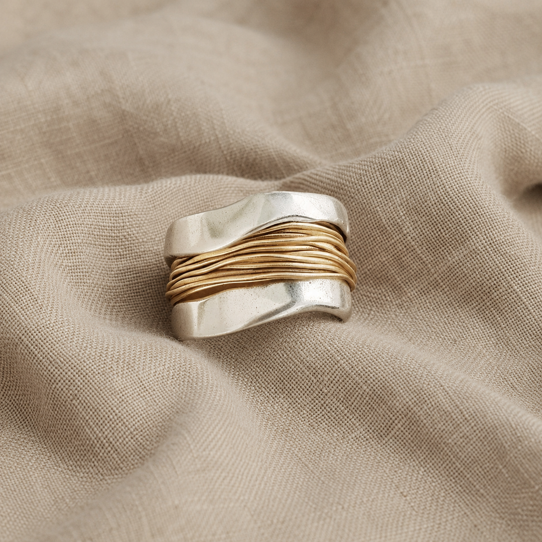 Silver and Gold Wire Ring