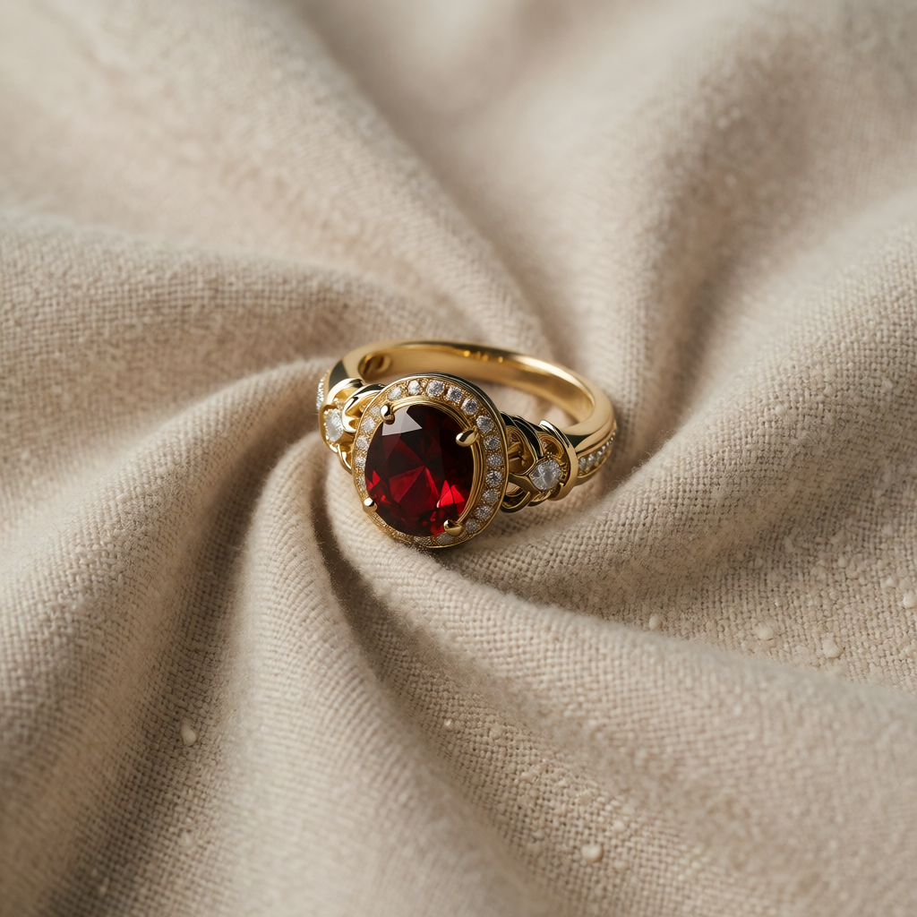 Ruby Halo Knot Ring