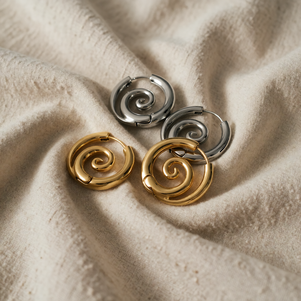 Timeless Gold Spiral Earrings