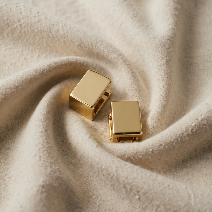 Gold Geometric Square Earrings