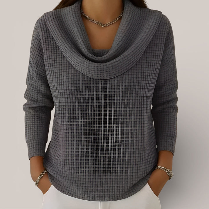 Francine | Waffle Knit Cowl Neck Jumper