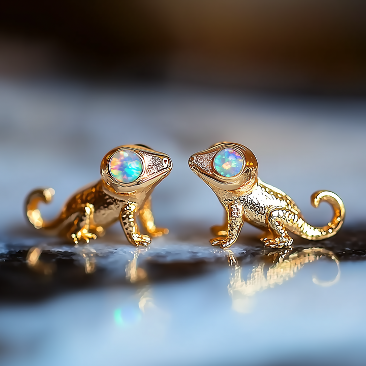 Gecko Opal Stud Earrings