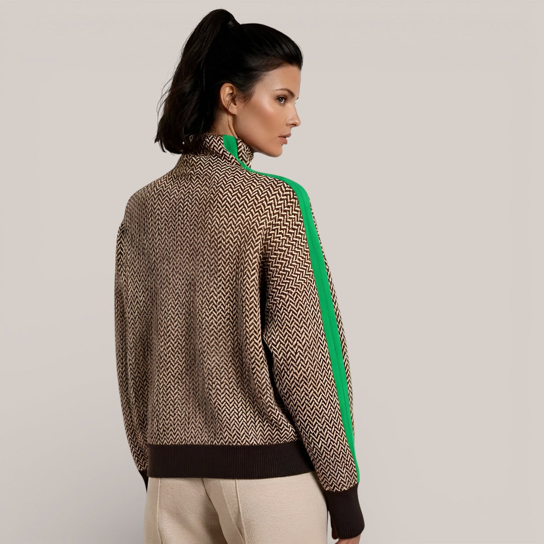 Camille | Contrast Stripe Roll Neck Jumper