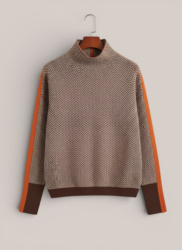 Camille | Contrast Stripe Roll Neck Jumper