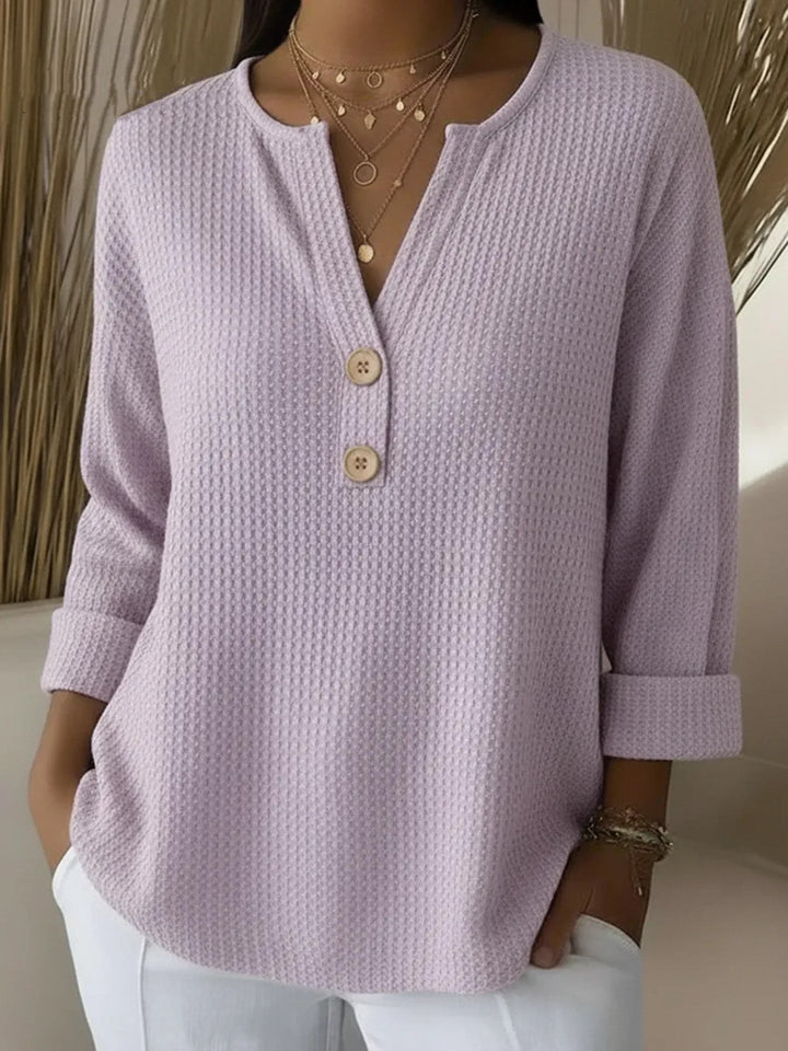 Joséphine | Waffle Knit Henley Top
