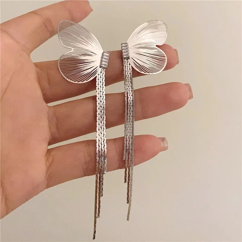 Butterfly Wing Tassel Earrings