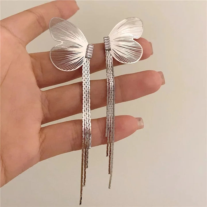 Butterfly Wing Tassel Earrings