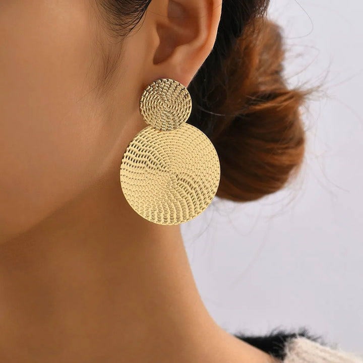 Gilded Fan Disc Earrings