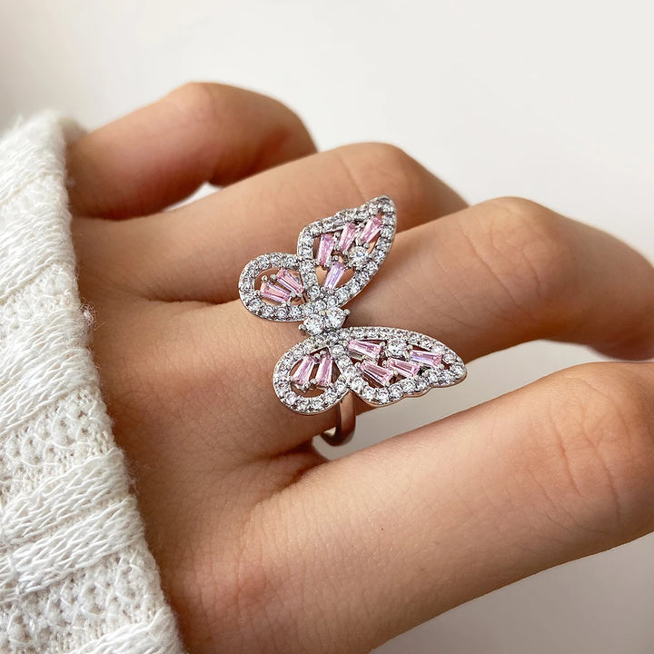 Crystal Butterfly Promise Ring