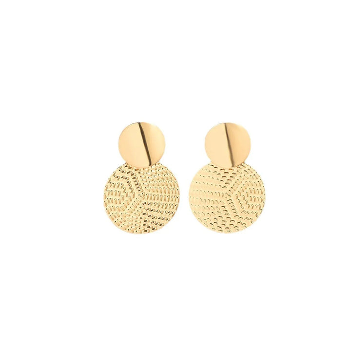 Gilded Fan Disc Earrings