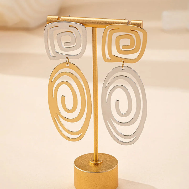 Spiral Swirl Drop Earrings
