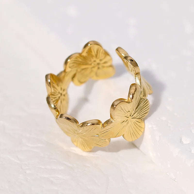 Pastoral Flower Band Ring