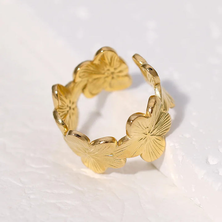 Pastoral Flower Band Ring