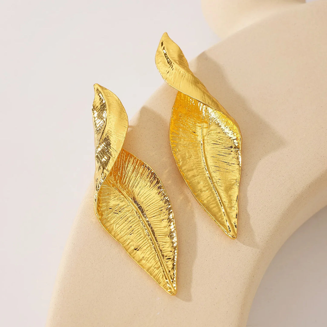 Gilded Leaf Drop Earrings