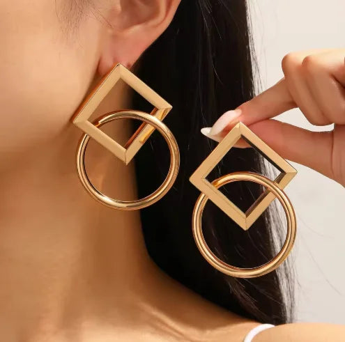 Geometric Square Hoop Earrings