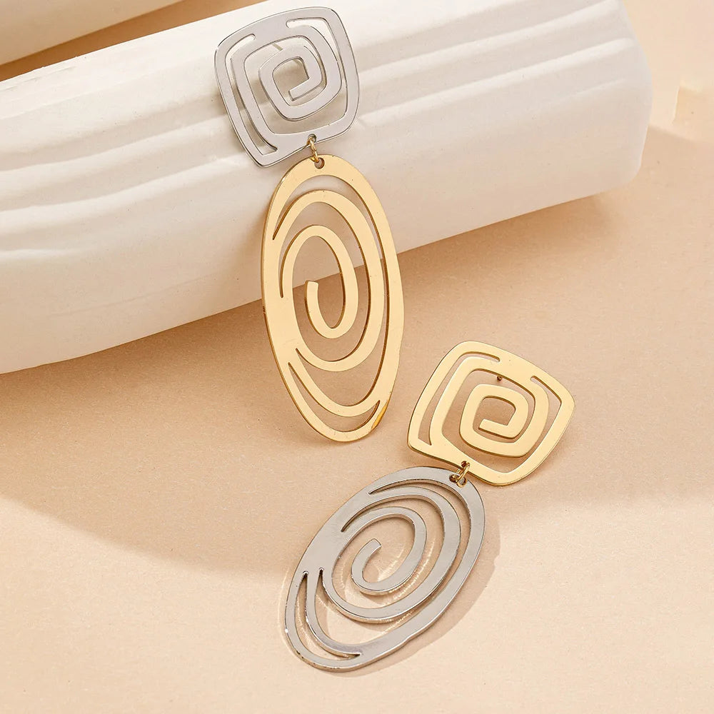 Spiral Swirl Drop Earrings