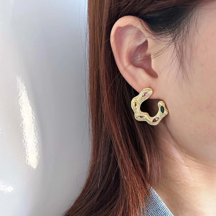 Zircon Blossom Stud Earrings