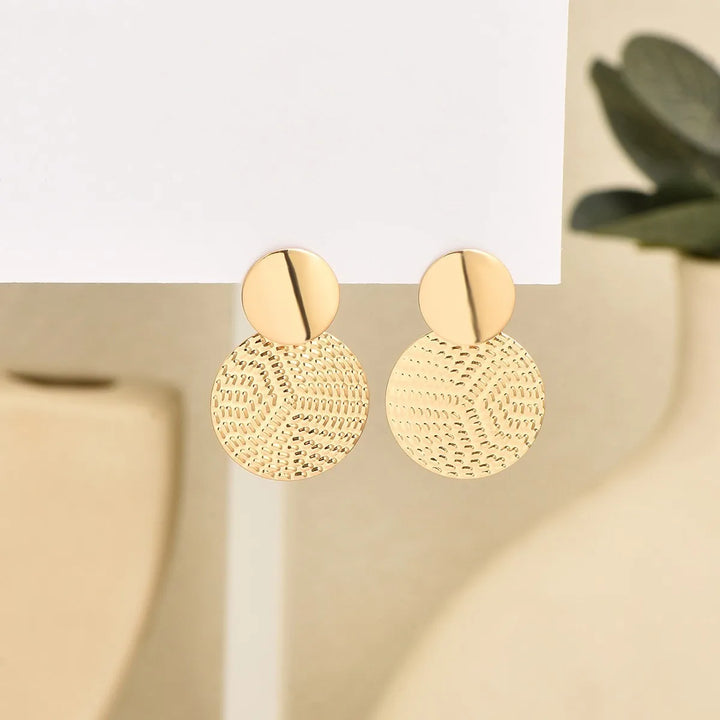 Gilded Fan Disc Earrings