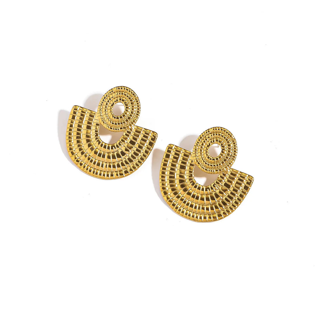Fanned Spring Stud Earrings