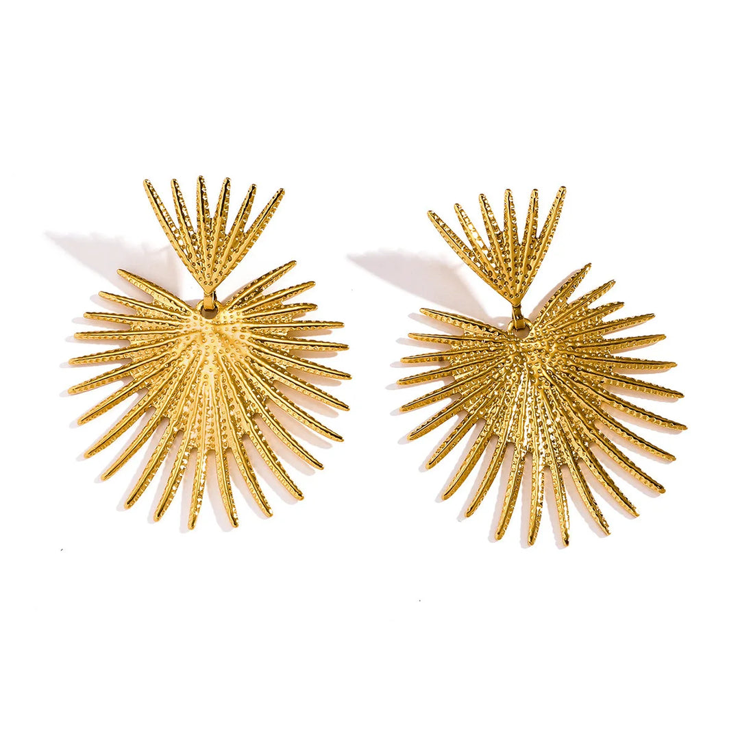 Sunray Fan Hoop Earrings