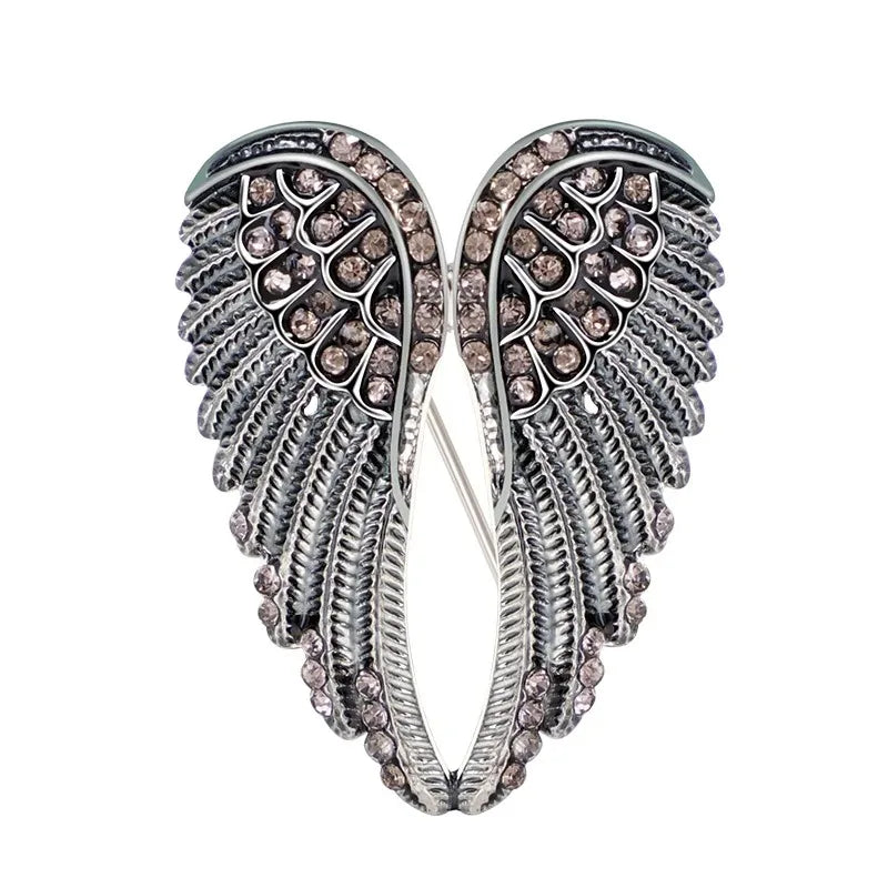 Crystal Angel Wing Brooch