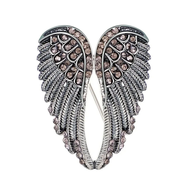 Crystal Angel Wing Brooch