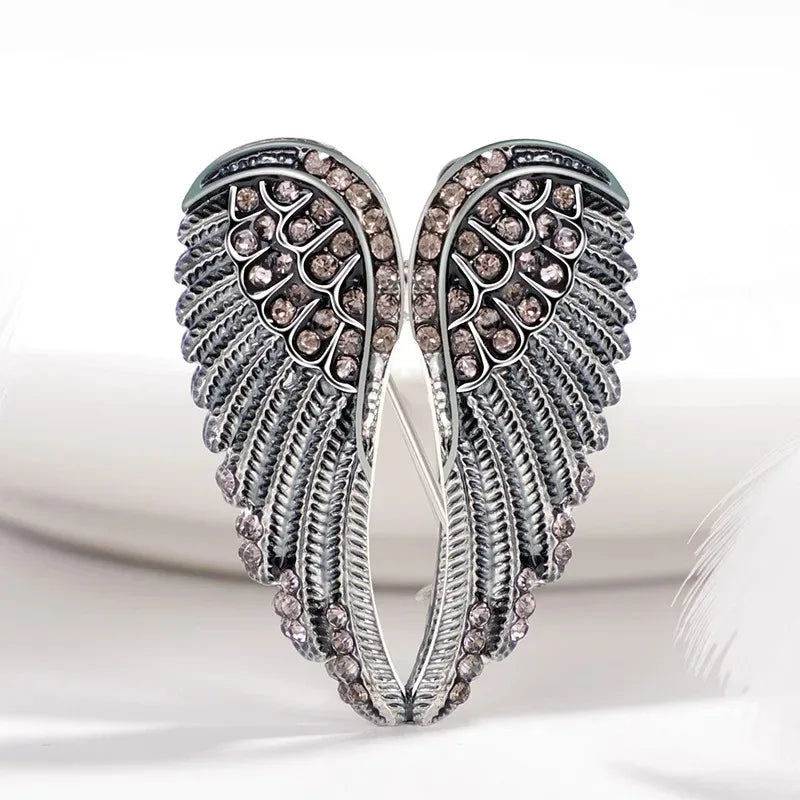 Crystal Angel Wing Brooch