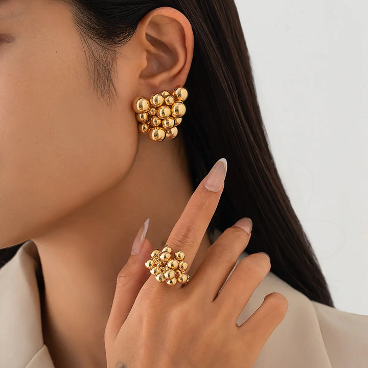 Golden Berry Earring and Ring Set