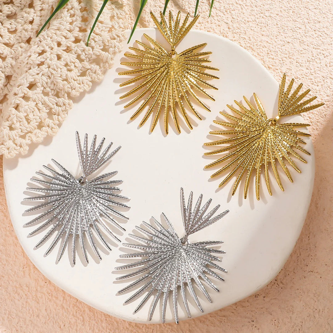 Sunray Fan Hoop Earrings