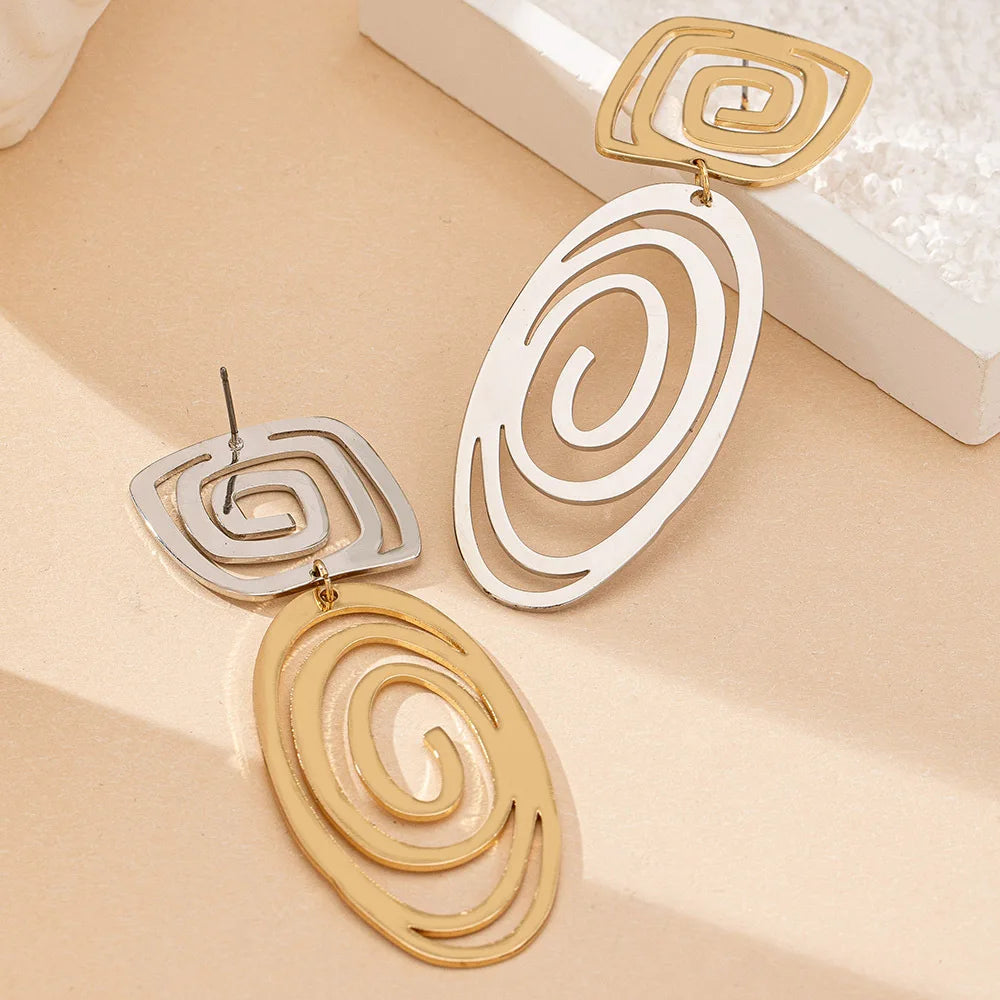 Spiral Swirl Drop Earrings
