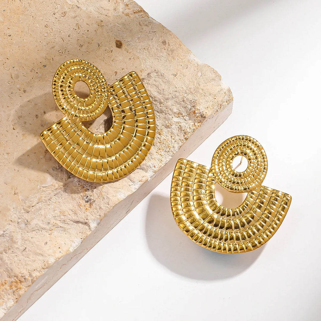 Fanned Spring Stud Earrings