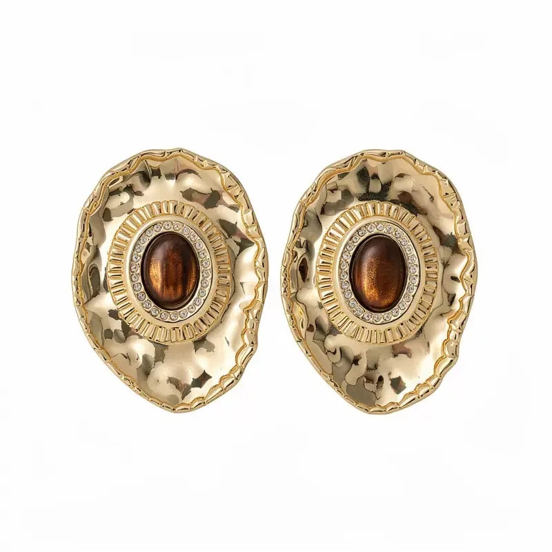 Oval Resin Halo Earrings