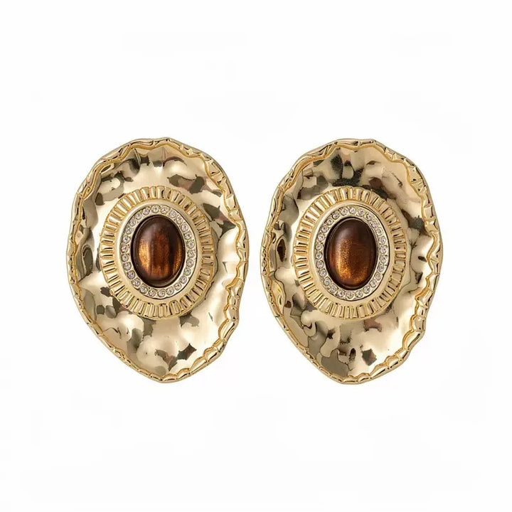 Oval Resin Halo Earrings