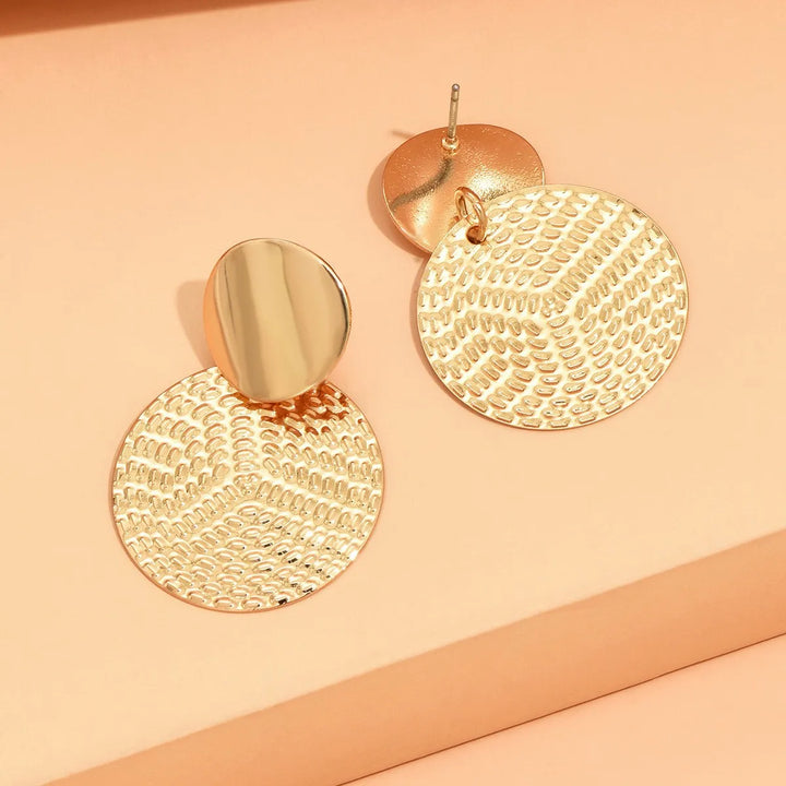 Gilded Fan Disc Earrings