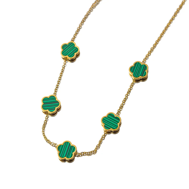 Five-Petal Clover Station Necklace