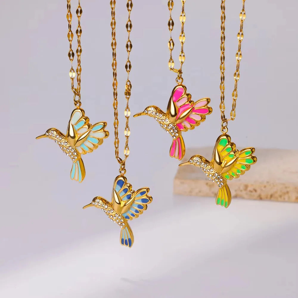 Gilded Hummingbird Necklace