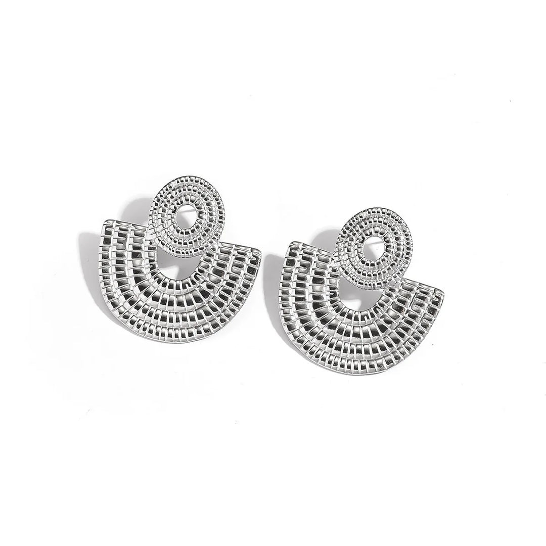 Fanned Spring Stud Earrings