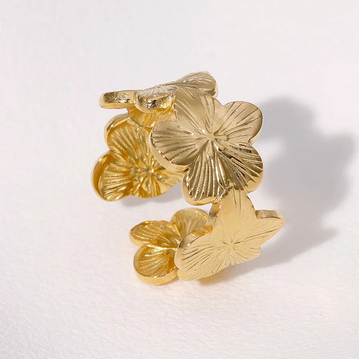 Pastoral Flower Band Ring