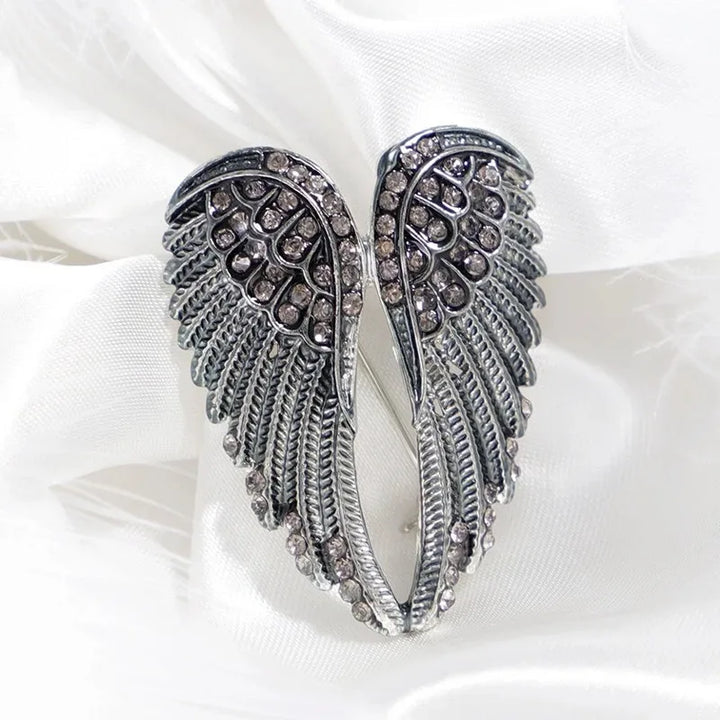 Crystal Angel Wing Brooch