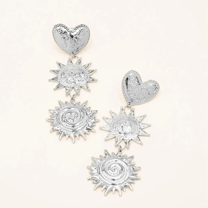 Sunburst Medallion Drop Earrings