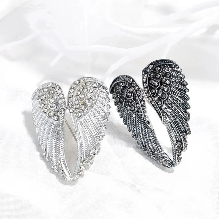 Crystal Angel Wing Brooch