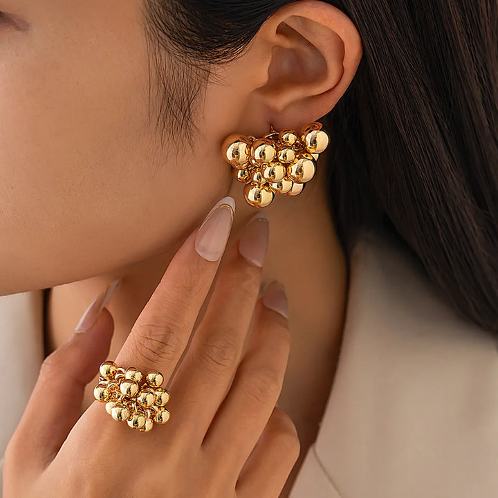 Golden Berry Earring and Ring Set