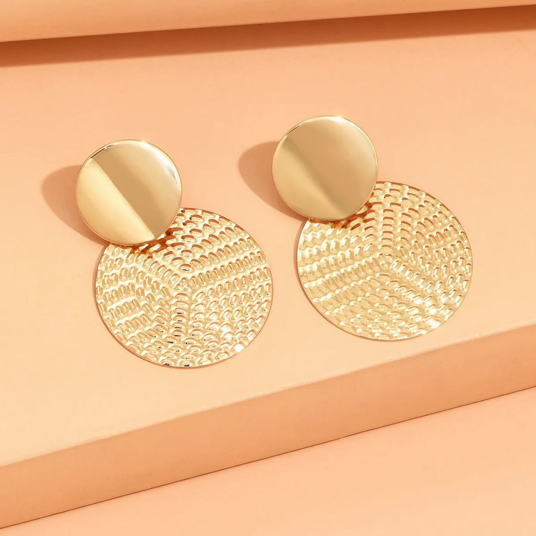 Gilded Fan Disc Earrings
